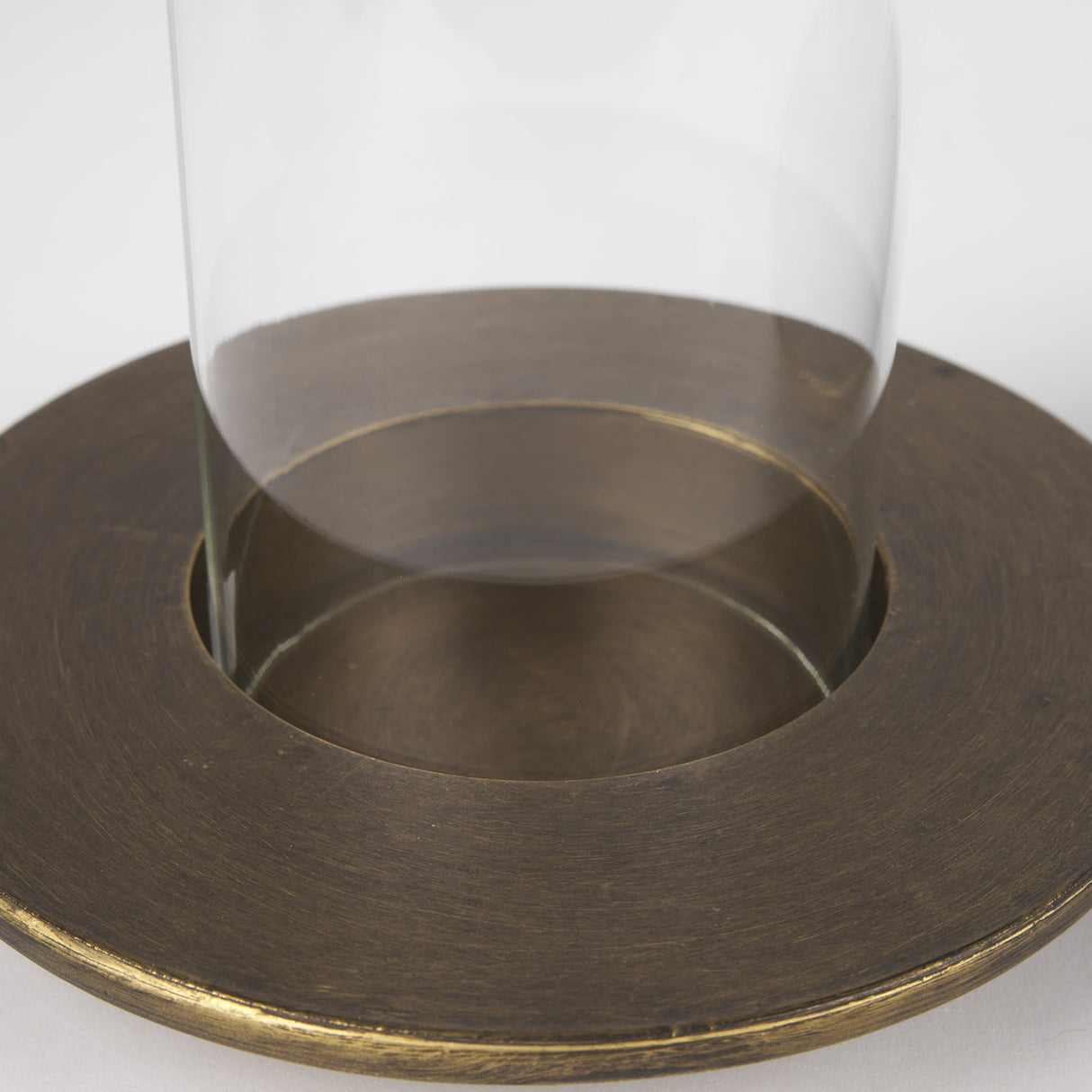 Vivian Gold Metal and Glass Hurricane Candle Holder (Set of 2) by Mercana at Eve Furniture