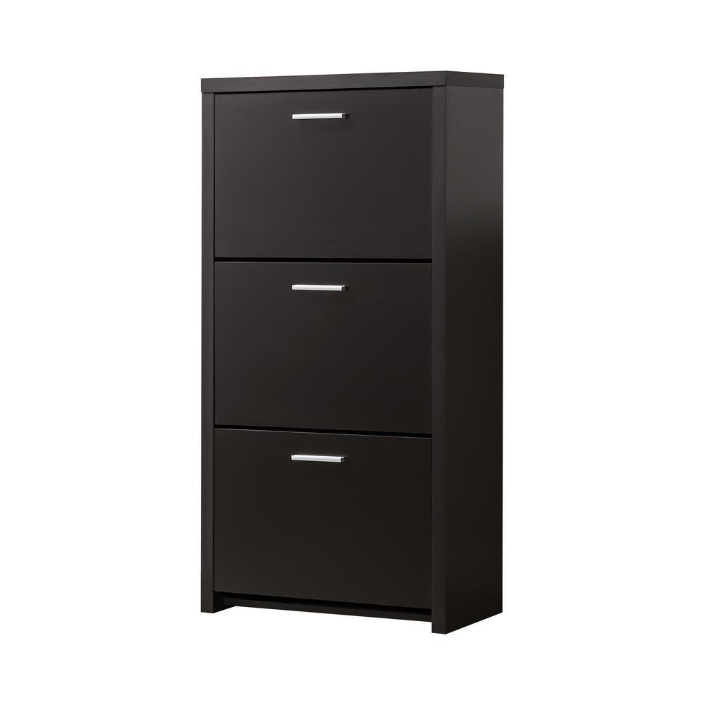 Vivian Black 3-Drawer Shoe Cabinet by Coaster at Eve Furniture