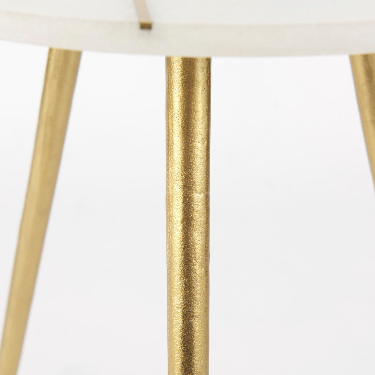 Vivienne 18.0L x 18.0W x 23.0H White Marble W/Antique Gold Metal Round Large Accent Table by Mercana at Eve Furniture