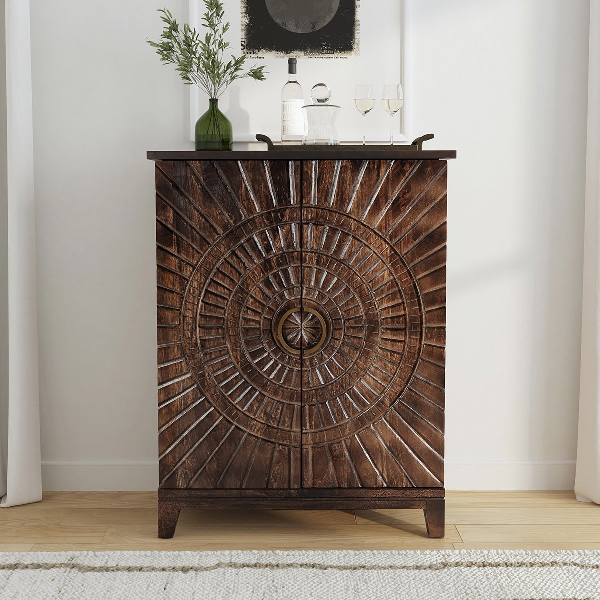 Vivienne Bar Cabinet - Bark Brown by Classic Home at Eve Furniture