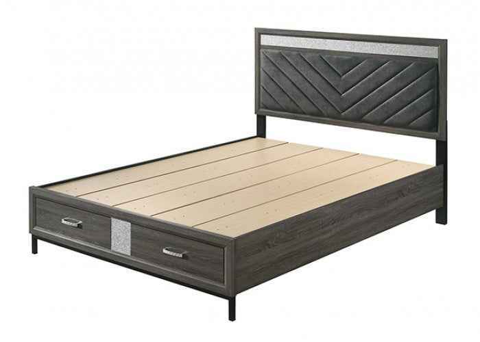 Voleta Gray 4-Piece Queen Bedroom Set by Furniture of America at Eve Furniture