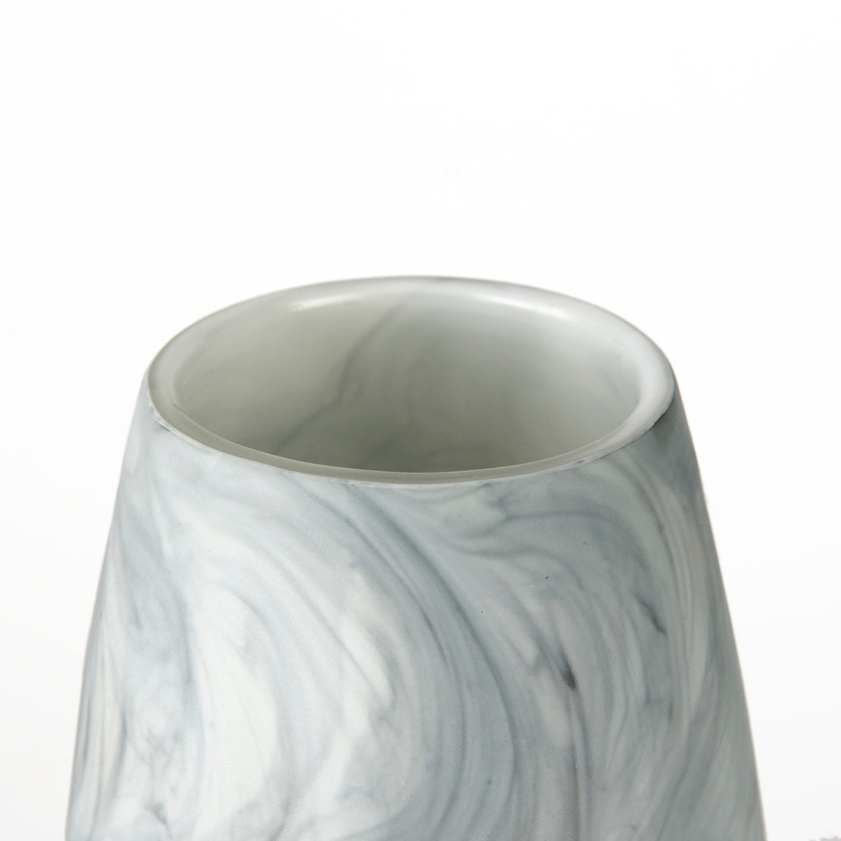Volta II Tall White Gray Abstract Pattern Glass Vase by Mercana at Eve Furniture
