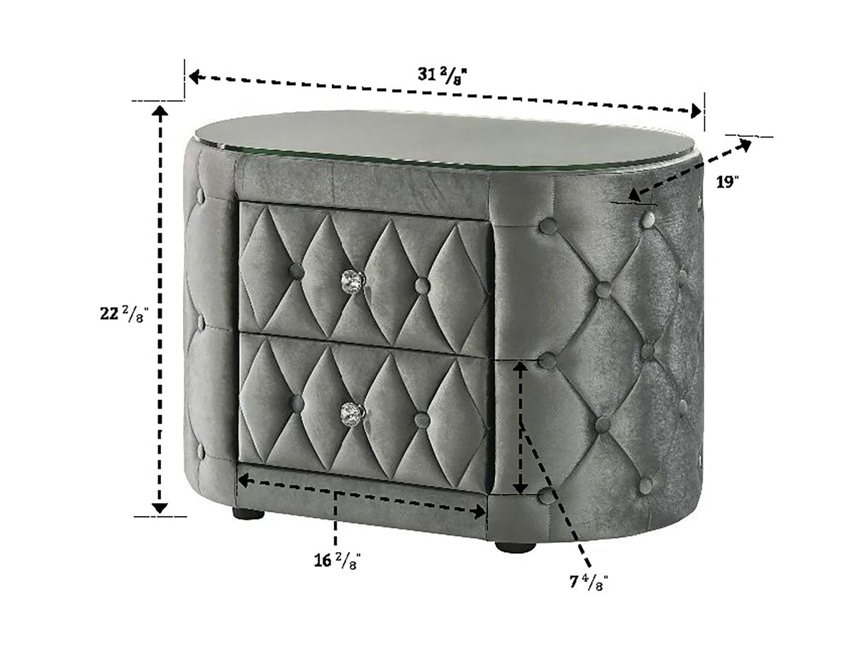 Voltare Gray Nightstand by Crown Mark at Eve Furniture
