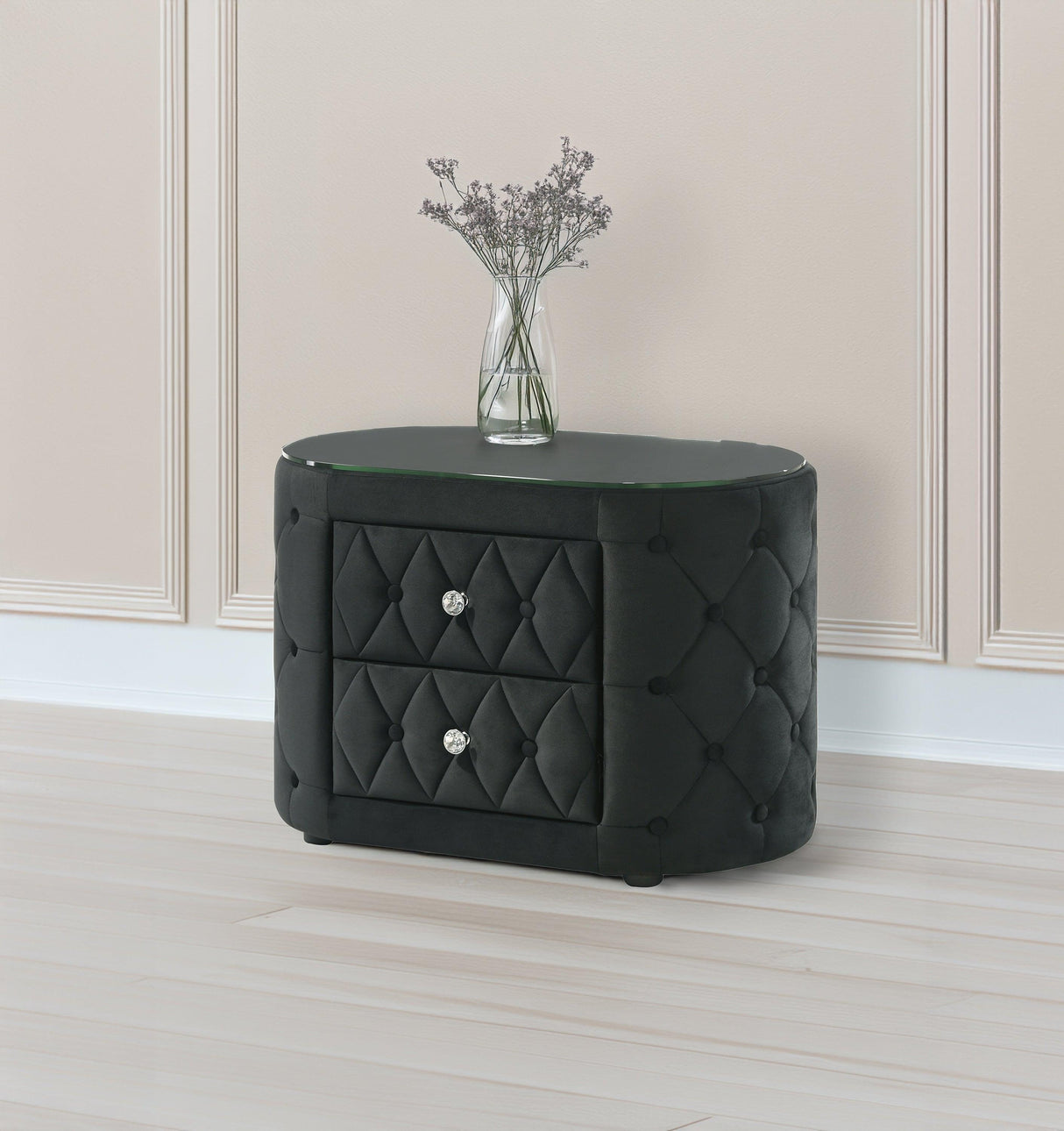 Voltare Black Nightstand by Crown Mark at Eve Furniture