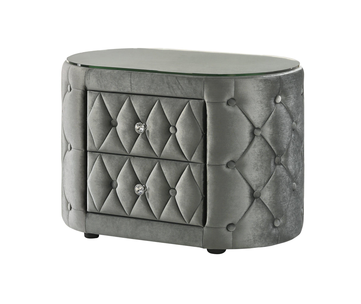 Voltare Gray Nightstand by Crown Mark at Eve Furniture