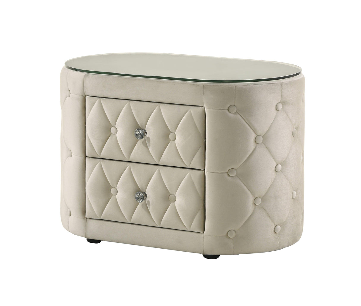 Voltare Ivory Nightstand by Crown Mark at Eve Furniture