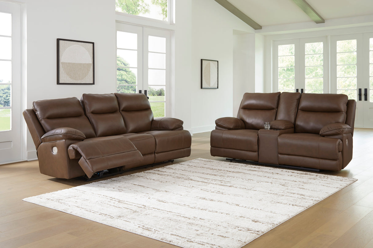 VonRyan Tobacco Power Reclining Living Room Set by Ashley at Eve Furniture