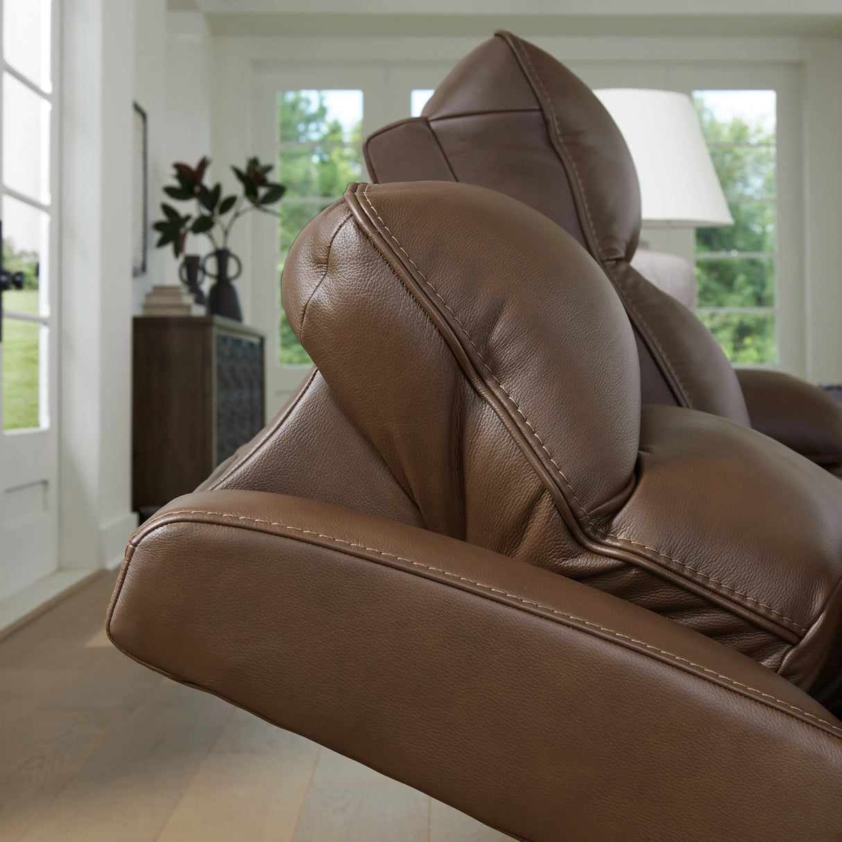 VonRyan Tobacco Dual Power Reclining Loveseat by Ashley at Eve Furniture