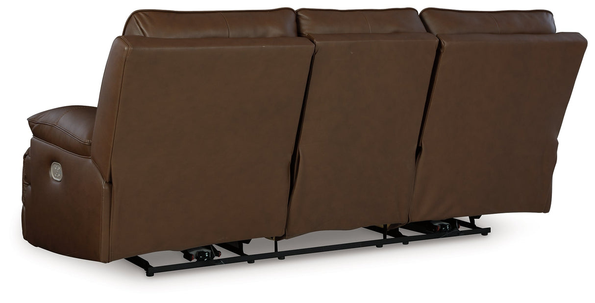 VonRyan Tobacco Dual Power Leather Reclining Modular Sofa by Ashley at Eve Furniture