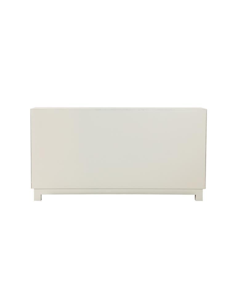 Voula White/Gold Rectangular 4-Door Accent Cabinet by Coaster at Eve Furniture