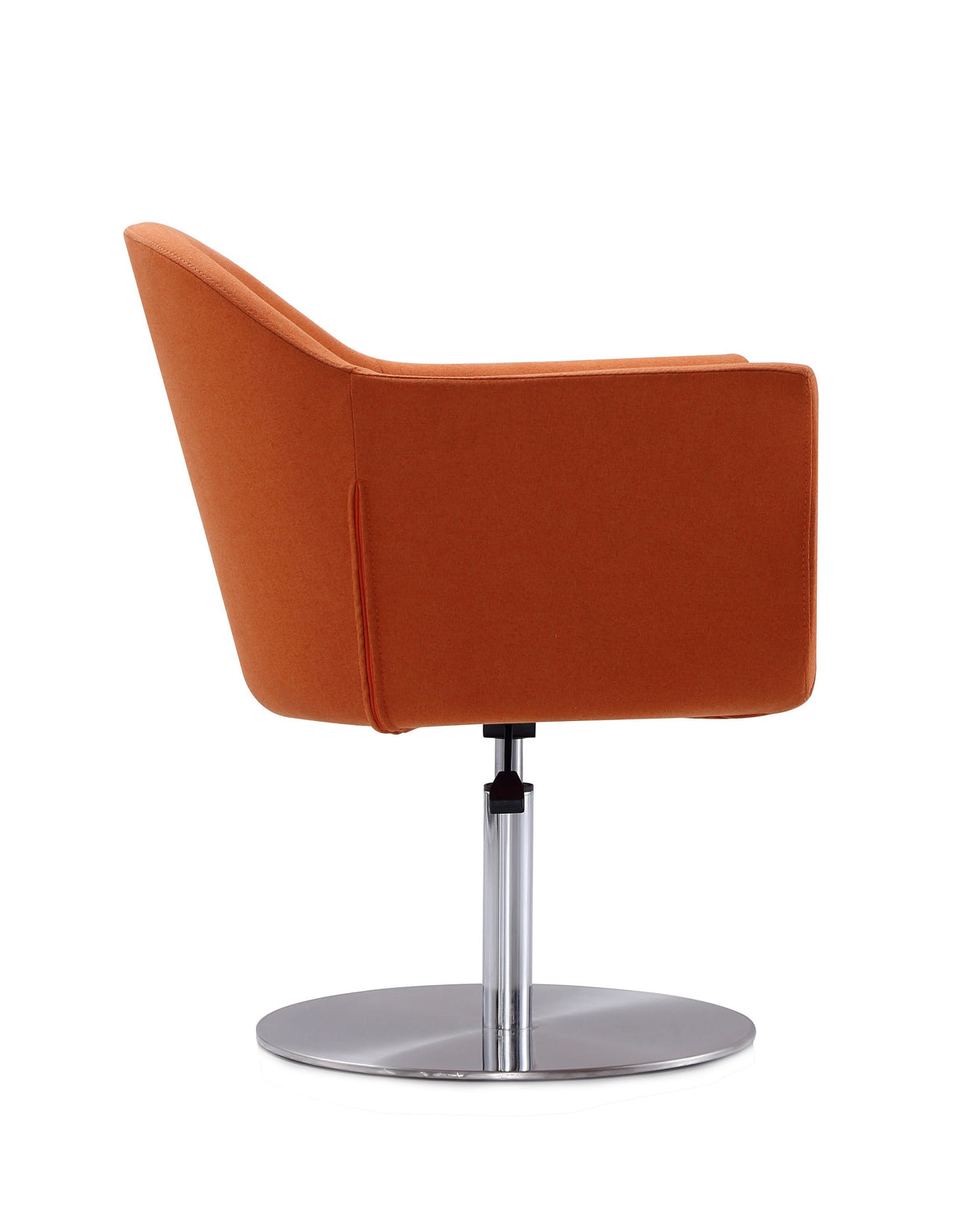 Voyager Swivel Adjustable Accent Chair in Orange and Brushed Metal by Manhattan Comfort at Eve Furniture