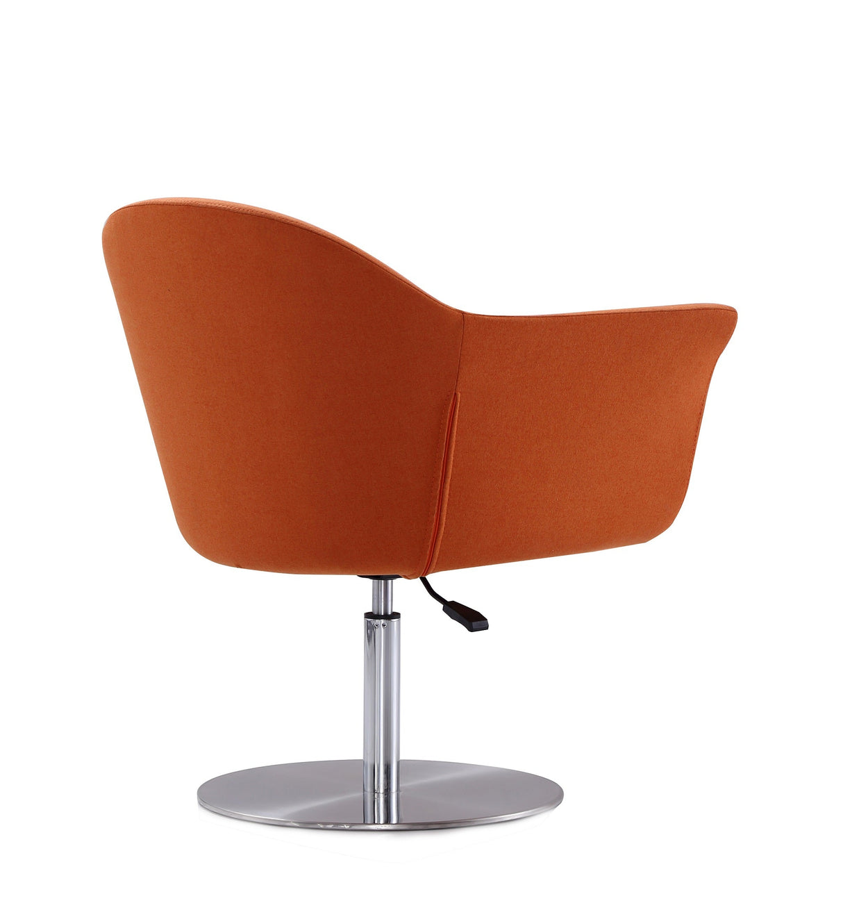 Voyager Swivel Adjustable Accent Chair in Orange and Brushed Metal by Manhattan Comfort at Eve Furniture