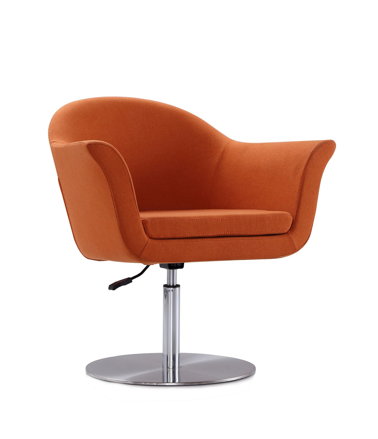 Voyager Swivel Adjustable Accent Chair in Orange and Brushed Metal (set of 2) by Manhattan Comfort at Eve Furniture
