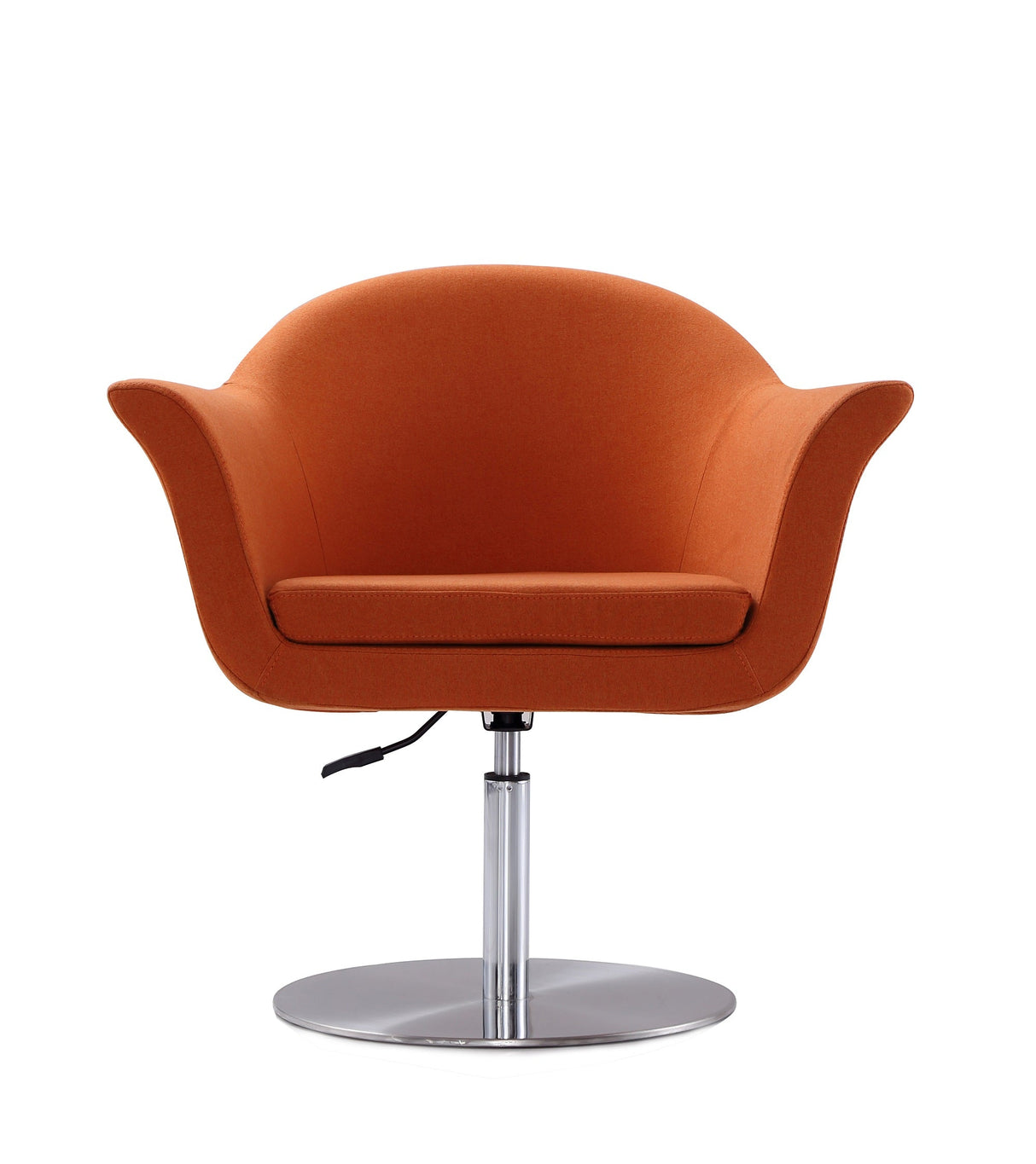 Voyager Swivel Adjustable Accent Chair in Orange and Brushed Metal (set of 2) by Manhattan Comfort at Eve Furniture