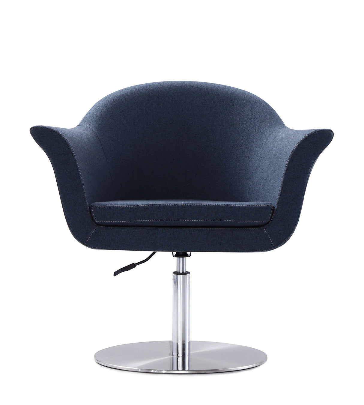 Voyager Swivel Adjustable Accent Chair in Smokey Blue and Brushed Metal (set of 2) by Manhattan Comfort at Eve Furniture