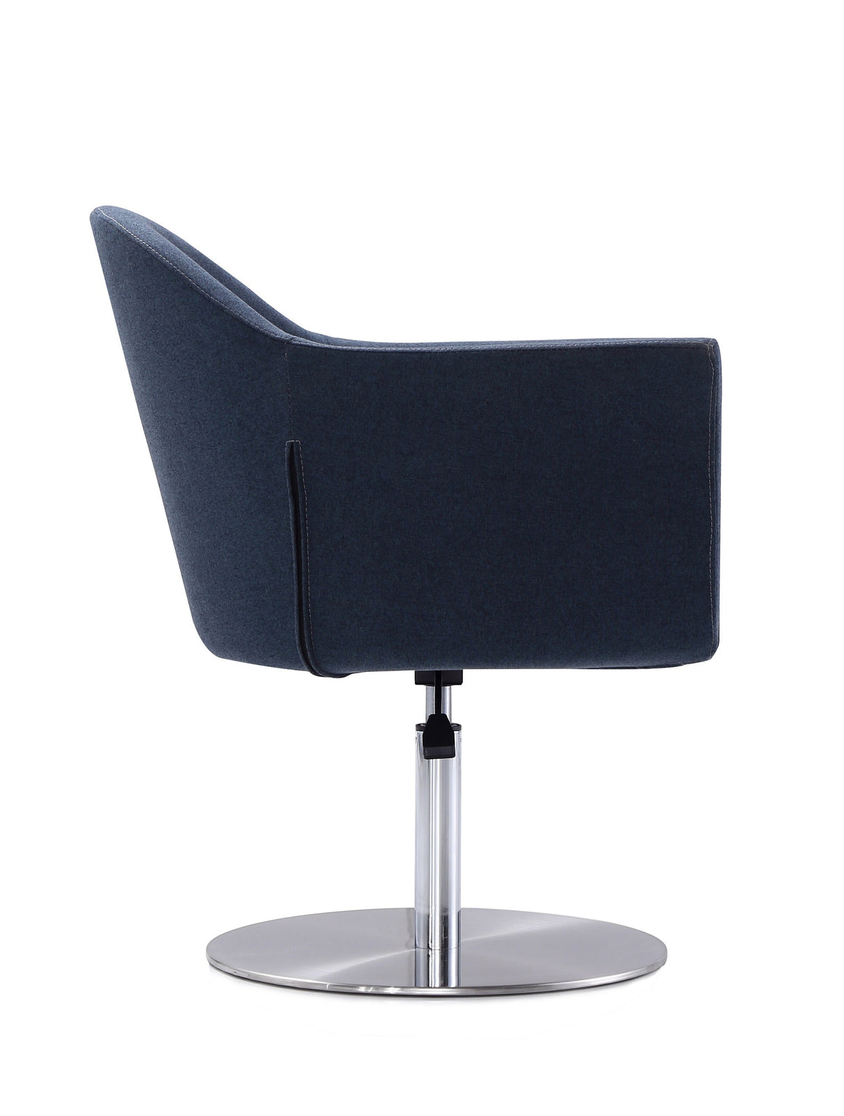 Voyager Swivel Adjustable Accent Chair in Smokey Blue and Brushed Metal (set of 2) by Manhattan Comfort at Eve Furniture
