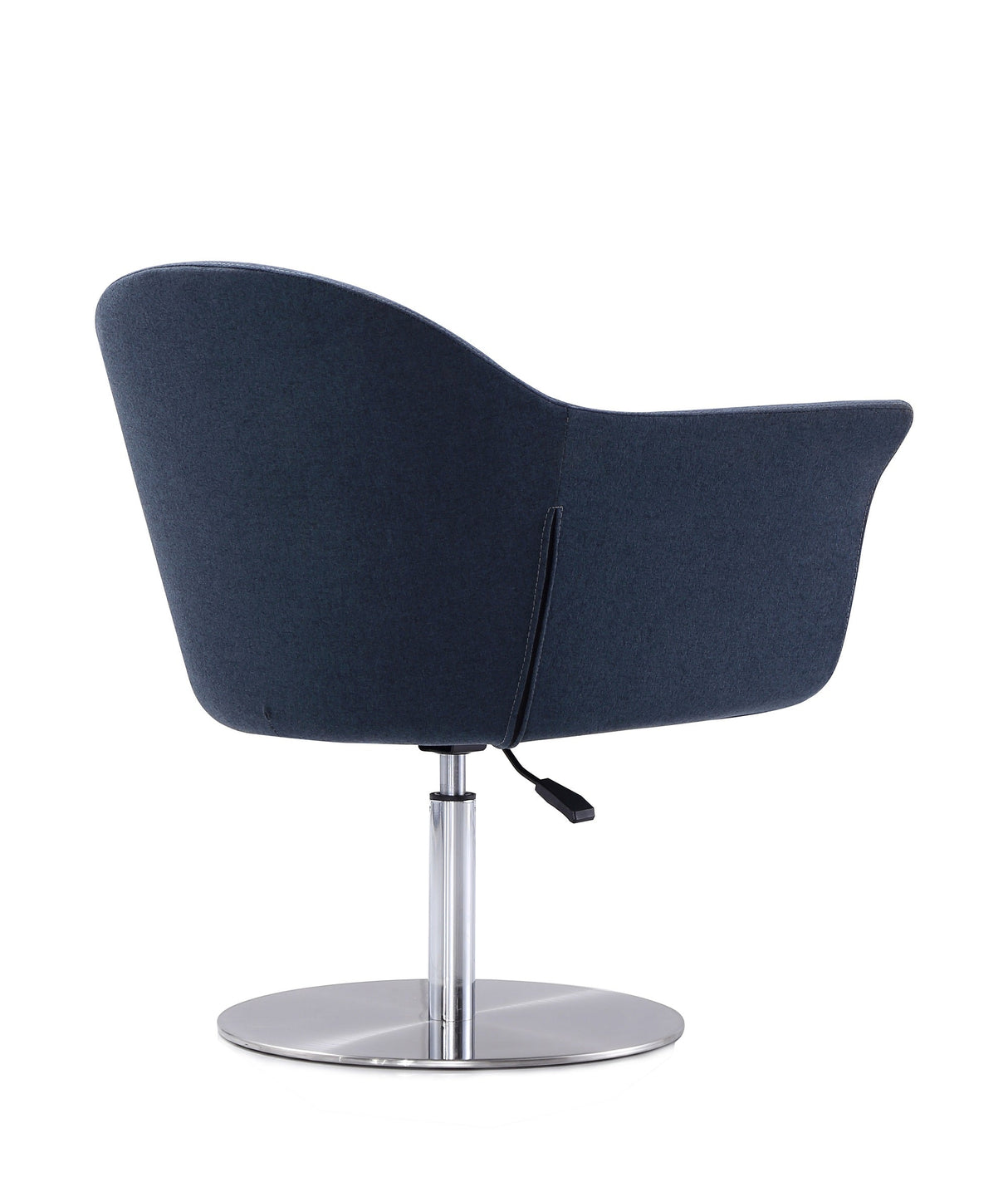 Voyager Swivel Adjustable Accent Chair in Smokey Blue and Brushed Metal (set of 2) by Manhattan Comfort at Eve Furniture