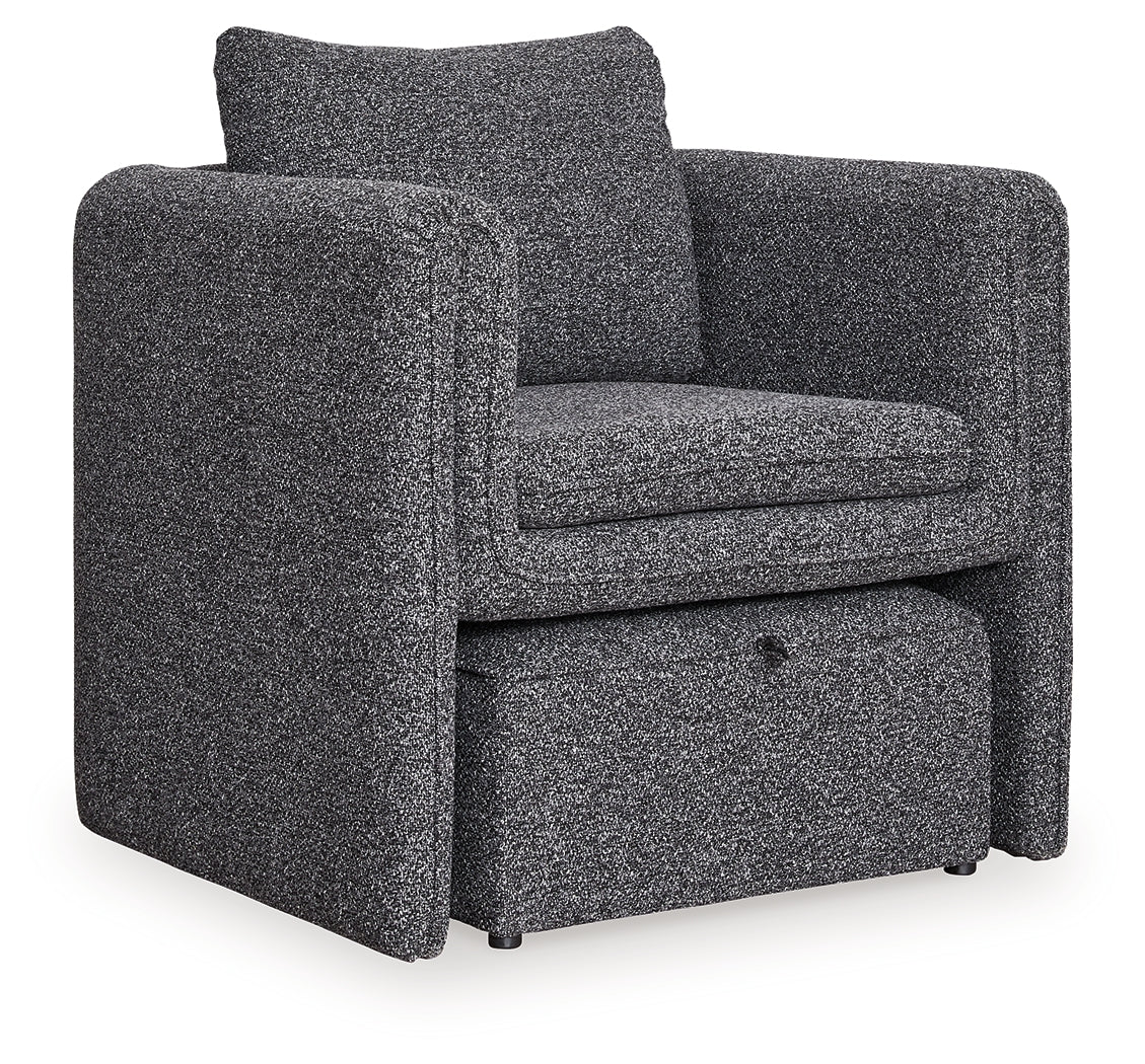 Vreni Charcoal/Black Accent Chair by Ashley at Eve Furniture