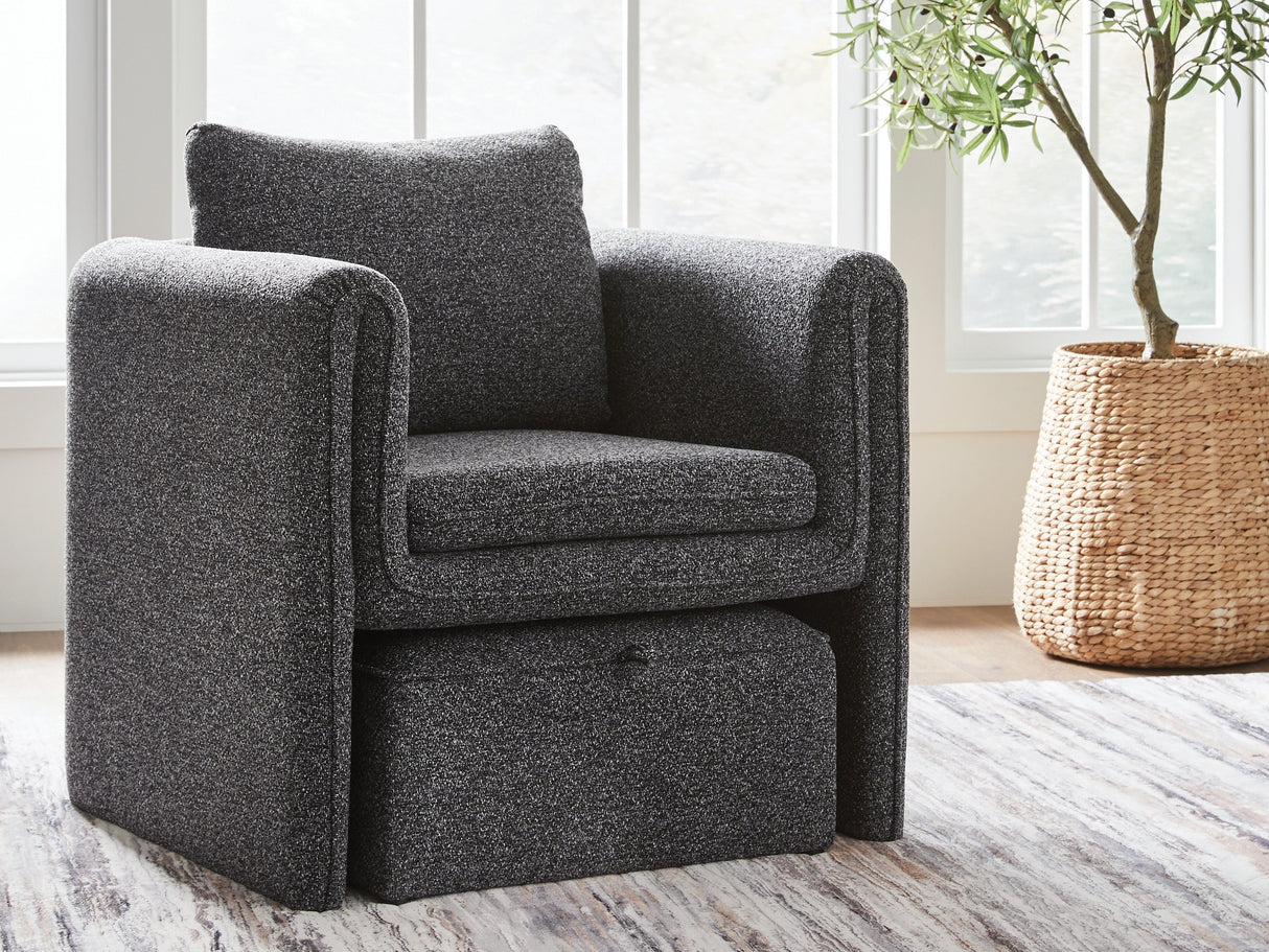 Vreni Charcoal/Black Accent Chair by Ashley at Eve Furniture