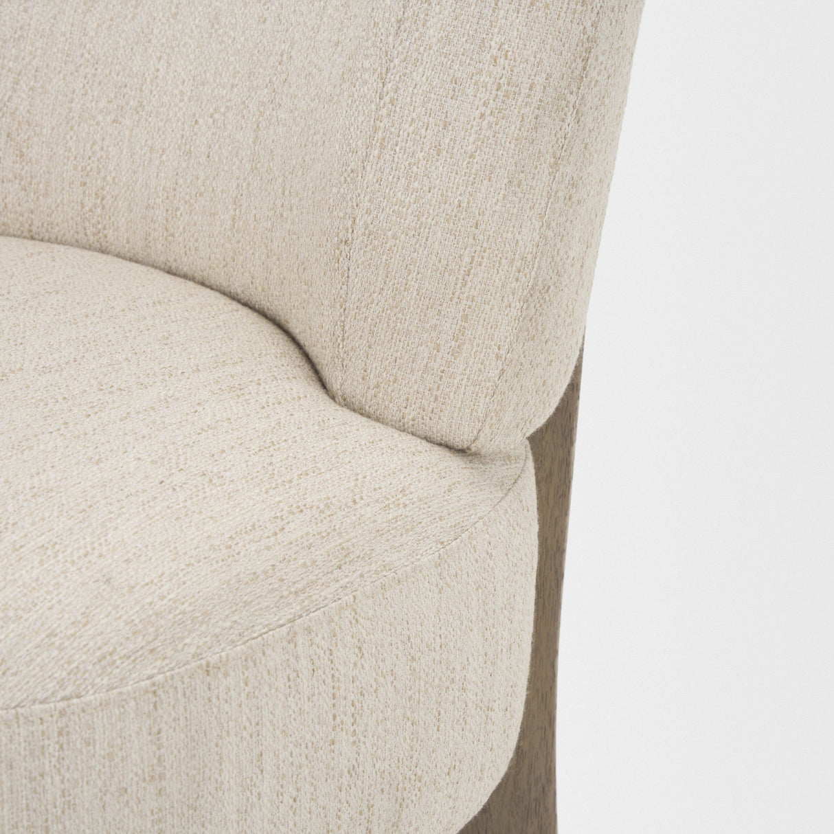 Vyra Dark Brown Wood w/ Cream Fabric Accent Chair by Mercana at Eve Furniture