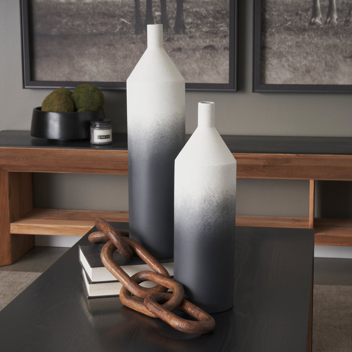 w/ Black Ombre Metal Vase by Mercana at Eve Furniture
