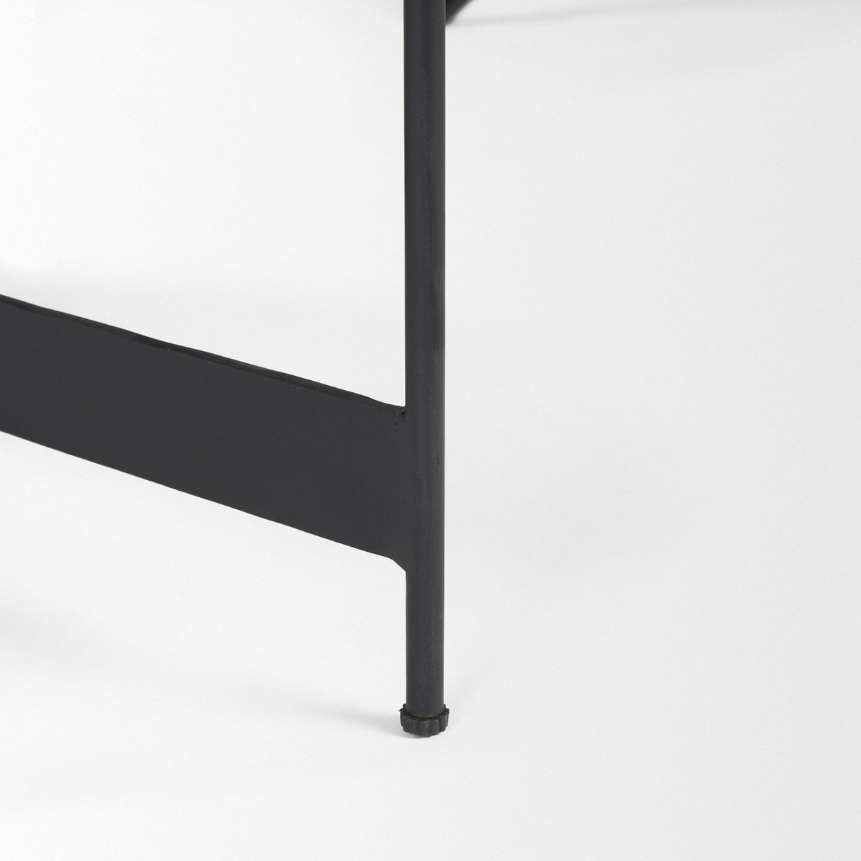 Wade Travertine Marble w/ Matte Black Metal Coffee Tables by Mercana at Eve Furniture