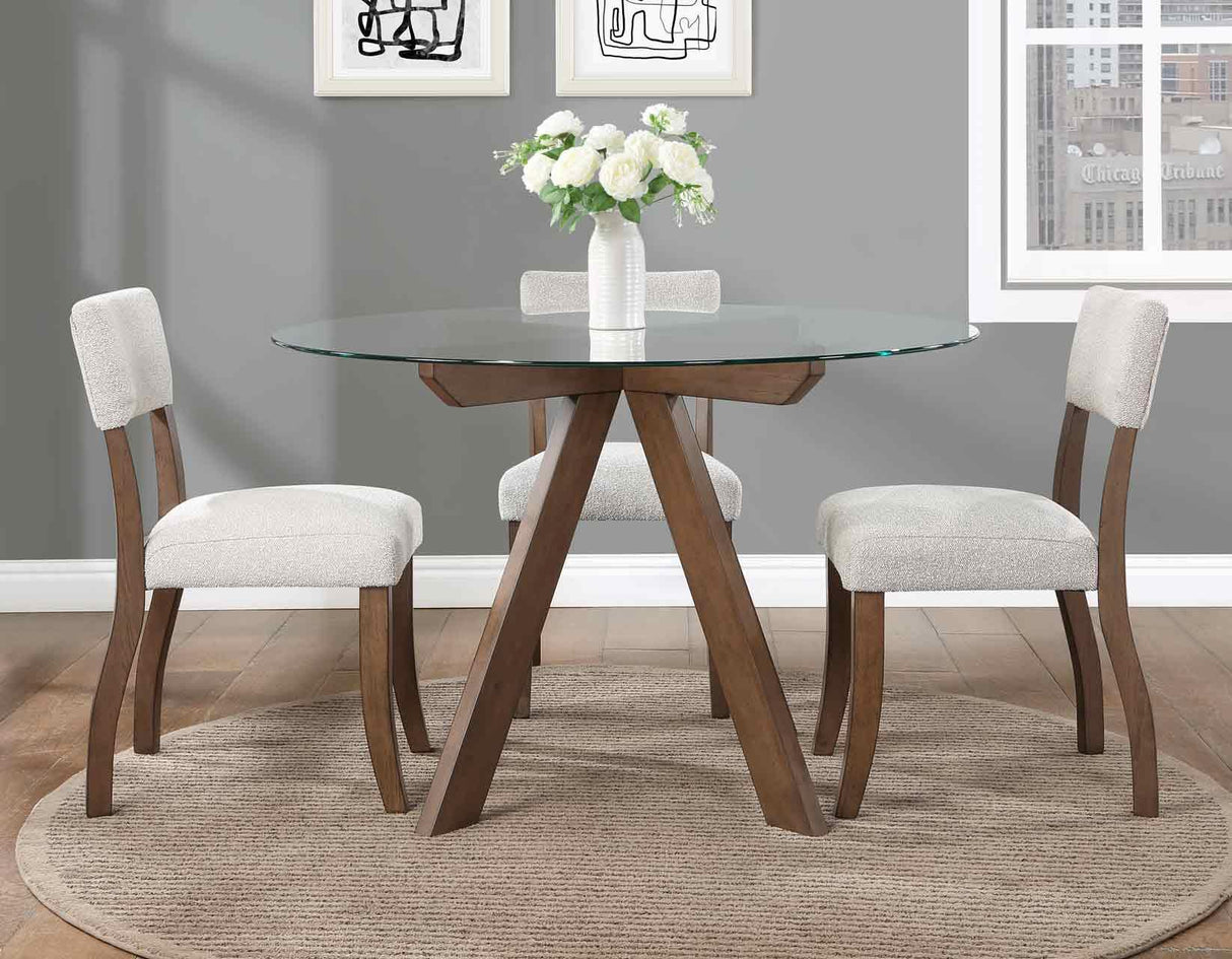 Wade 48-inch Round Glass-Top Dining Table by Steve Silver at Eve Furniture