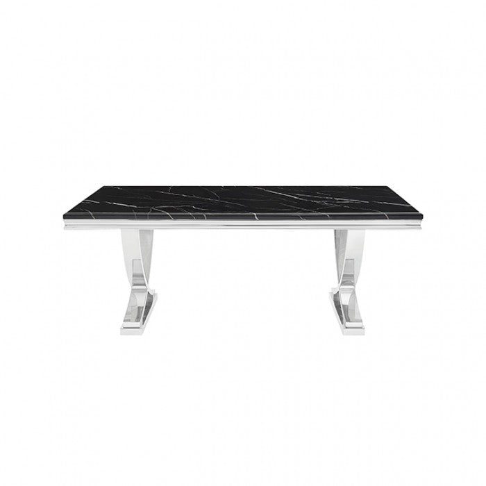 Wadenstil Black/Chrome Dining Table by Furniture of America at Eve Furniture