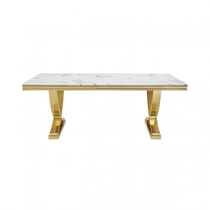 Wadenstil Gold/White Dining Table by Furniture of America at Eve Furniture