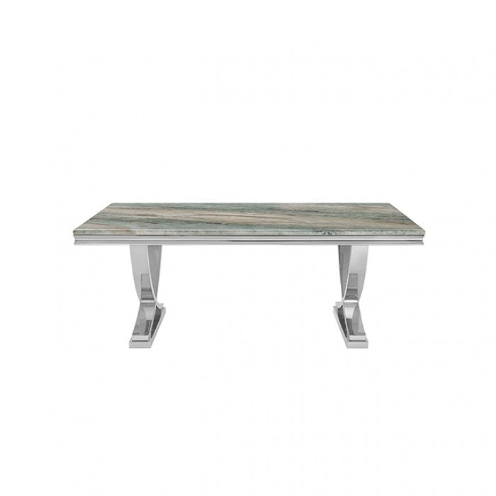 Wadenstil Green/Chrome Dining Table by Furniture of America at Eve Furniture