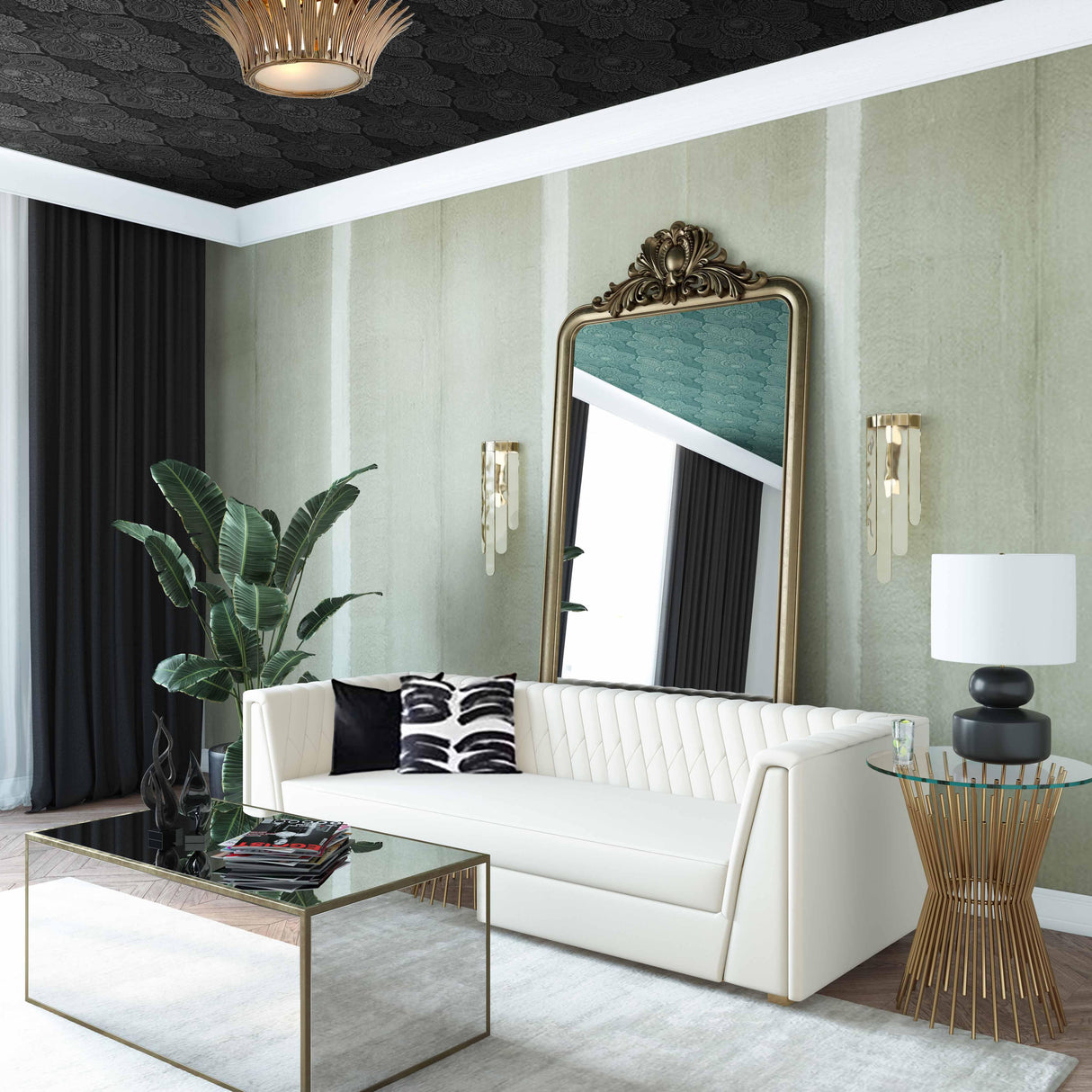Wafa Cream Velvet Sofa by Inspire Me! Home Decor by TOV Furniture at Eve Furniture