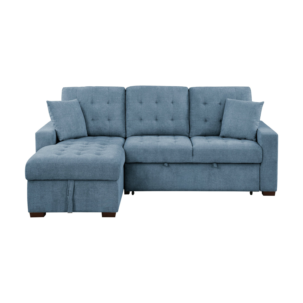 Waitsfield Blue 2-Piece Sectional with Left Chaise, Pull-out Bed and Hidden Storage by Homelegance at Eve Furniture
