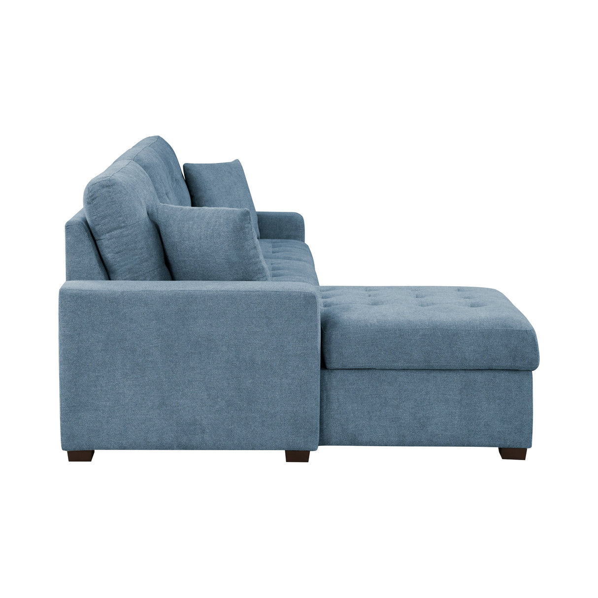 Waitsfield Blue 2-Piece Sectional with Left Chaise, Pull-out Bed and Hidden Storage by Homelegance at Eve Furniture