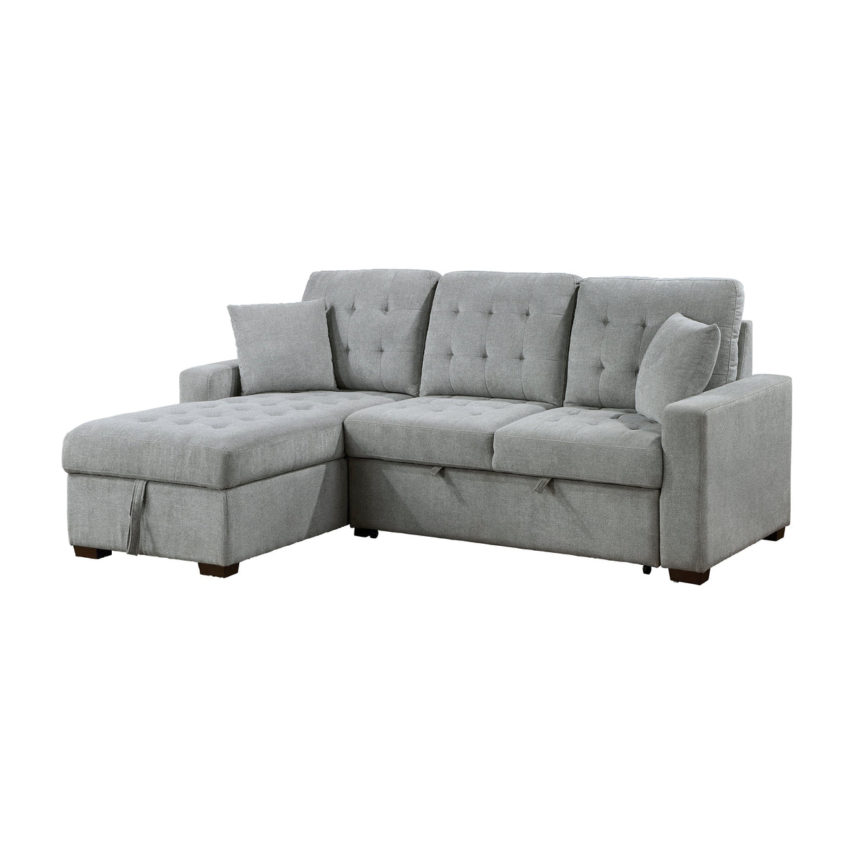 Waitsfield Gray 2-Piece Sectional with Left Chaise, Pull-out Bed and Hidden Storage by Homelegance at Eve Furniture