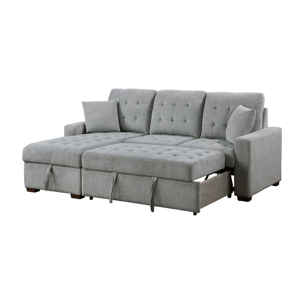 Waitsfield Gray 2-Piece Sectional with Left Chaise, Pull-out Bed and Hidden Storage by Homelegance at Eve Furniture