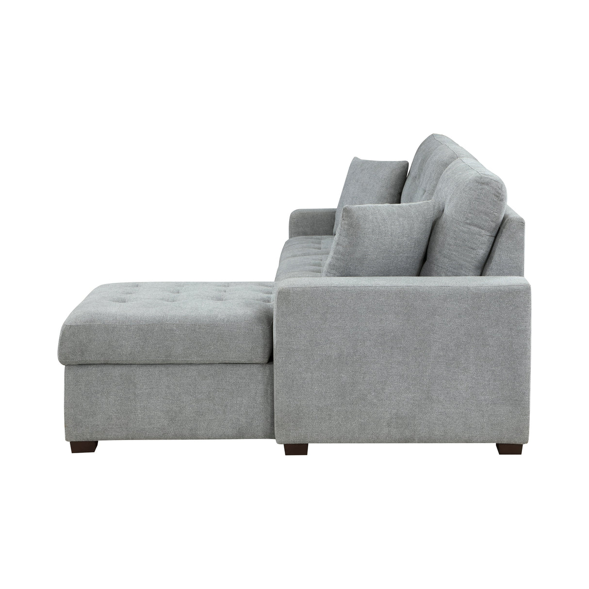 Waitsfield Gray 2-Piece Sectional with Right Chaise, Pull-out Bed and Hidden Storage by Homelegance at Eve Furniture