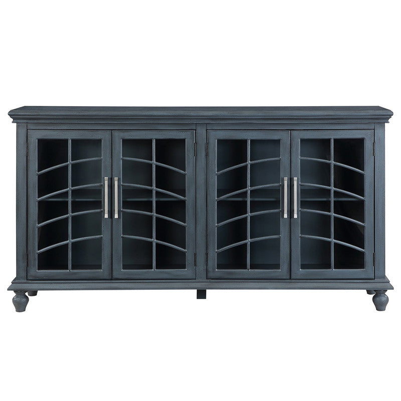 Wakefield Blue Four-Door Sideboard by Crestview at Eve Furniture