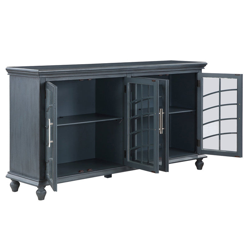 Wakefield Blue Four-Door Sideboard by Crestview at Eve Furniture