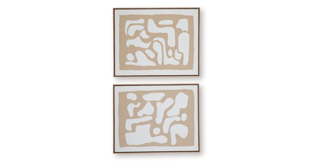 Waldett Beige/White Wall Art (Set of 2) by Ashley at Eve Furniture
