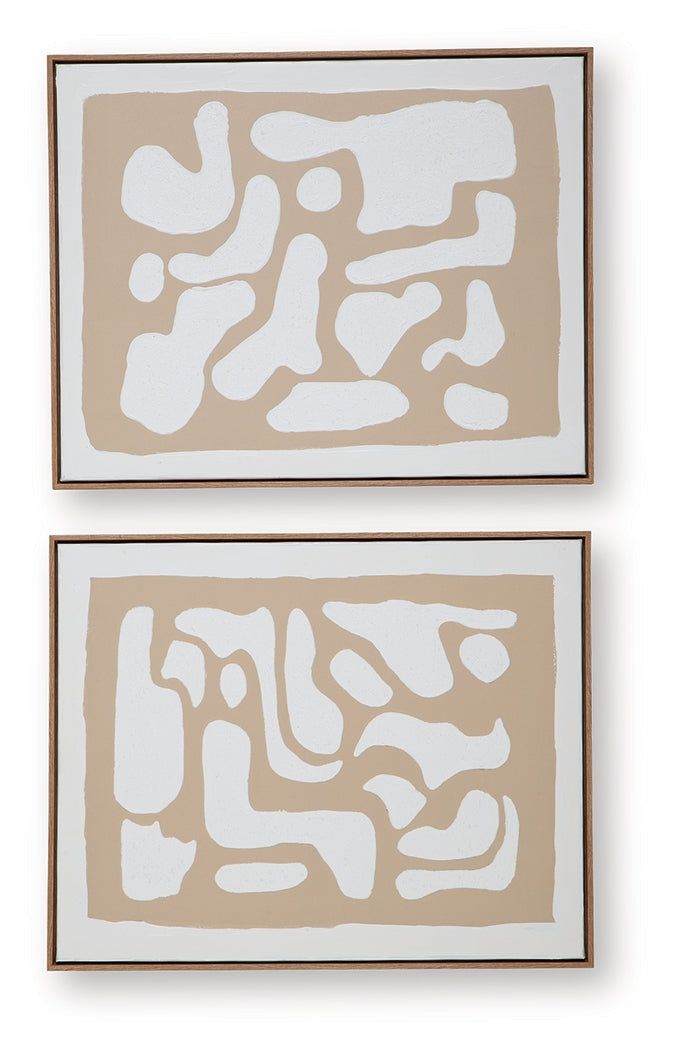 Waldett Beige/White Wall Art (Set of 2) by ASHLEY FURNITURE at Eve Furniture