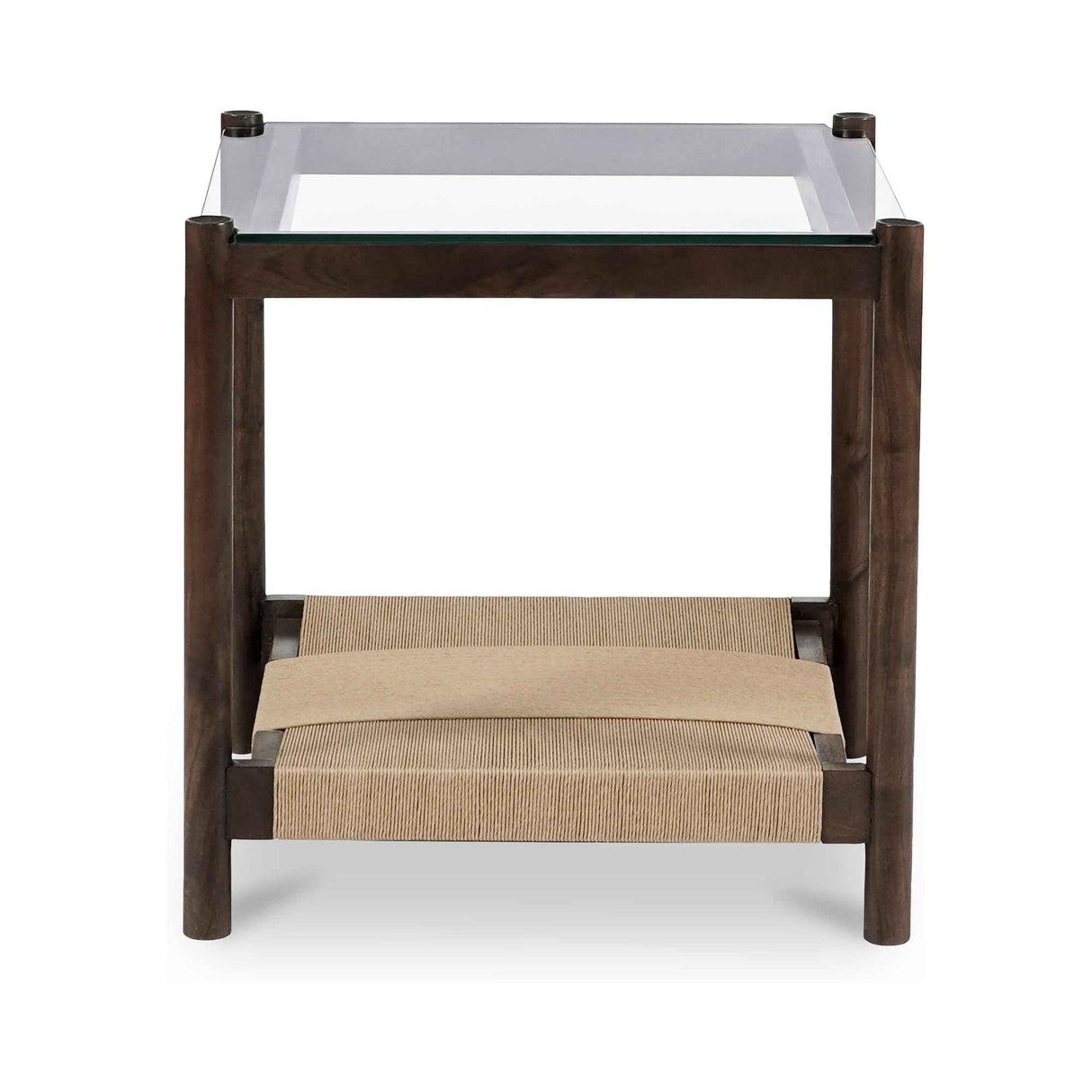Walker Clear/Brown/Walnut Side Table by Moe's Home at Eve Furniture