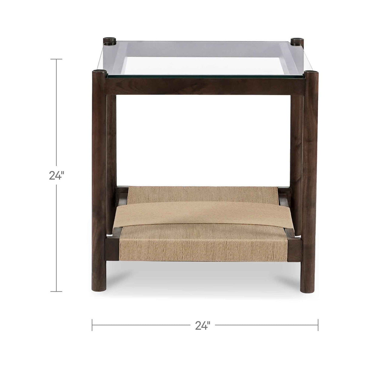 Walker Clear/Brown/Walnut Side Table by Moe's Home at Eve Furniture