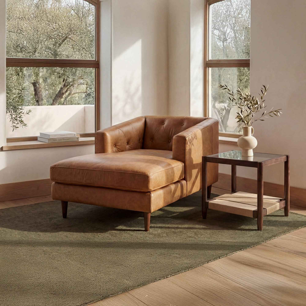 Walker Clear/Brown/Walnut Side Table by Moe's Home at Eve Furniture
