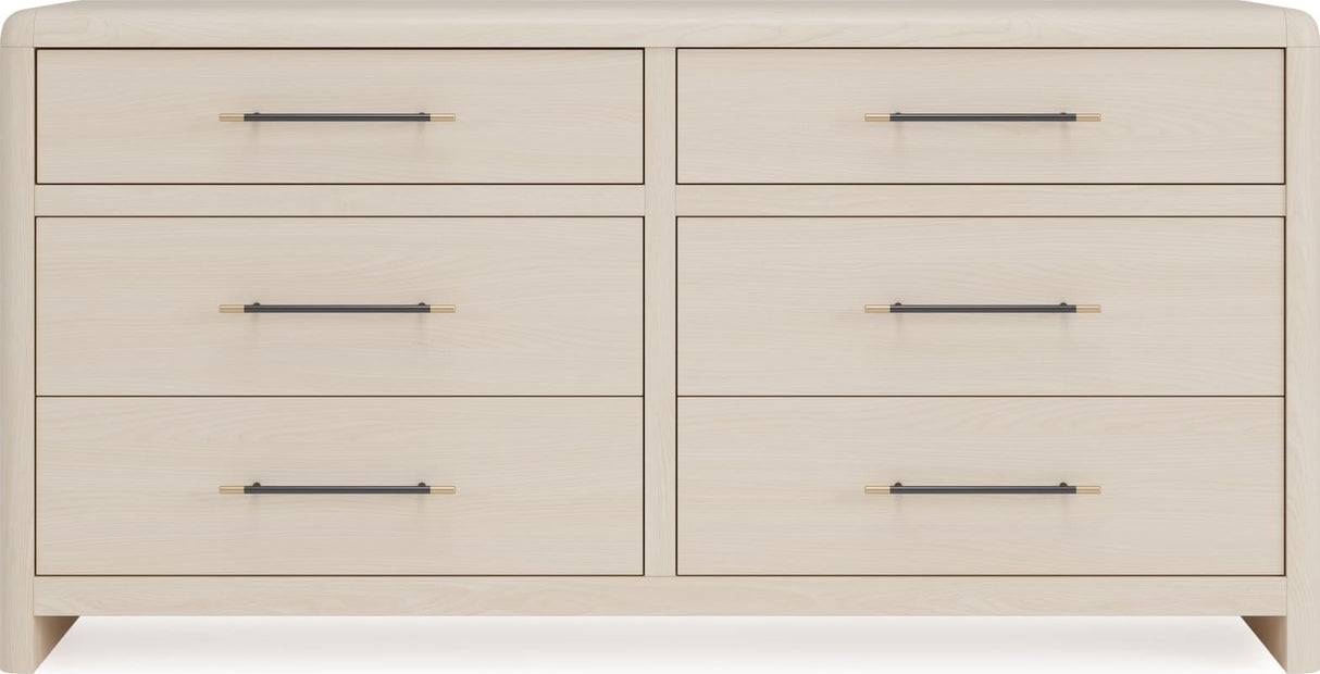 Wallen White Sand 6 Drawer Dresser