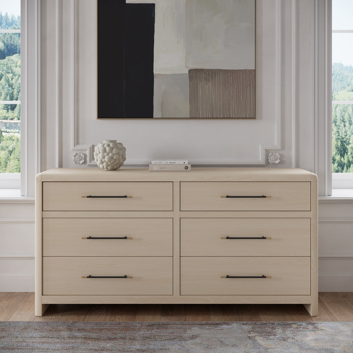Wallen White Sand 6 Drawer Dresser