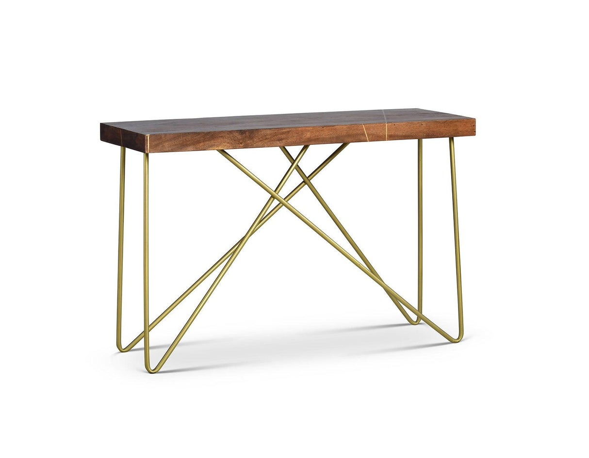 Walter Brass Inlay Sofa Table by Steve Silver at Eve Furniture