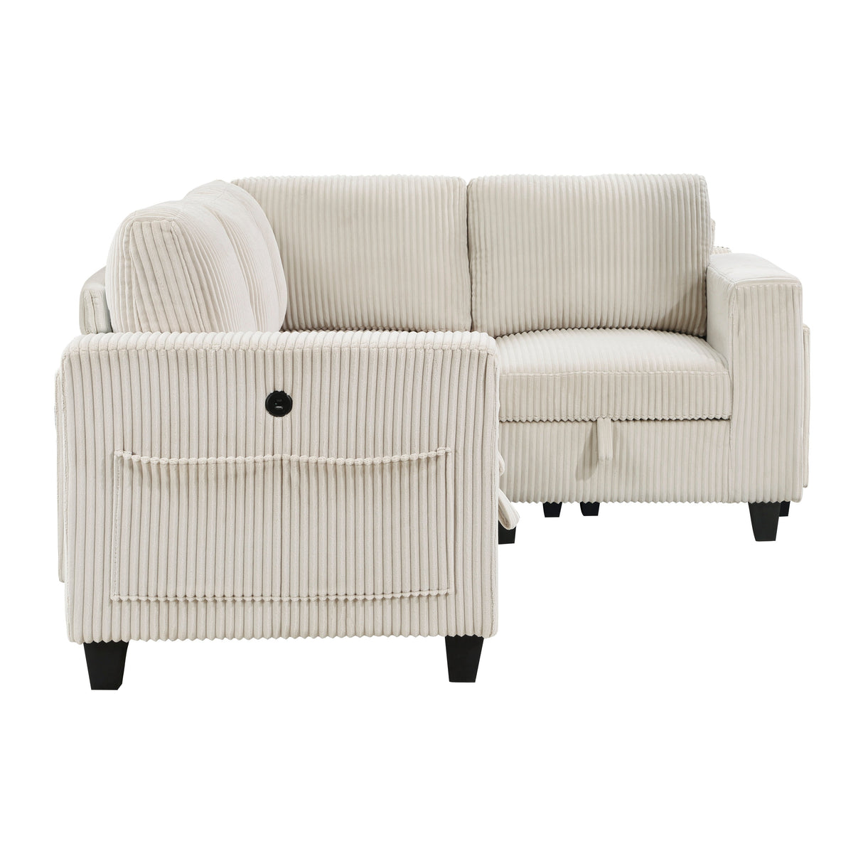 Walterboro Beige Corduroy 5-Piece Sectional with Storage by Homelegance at Eve Furniture
