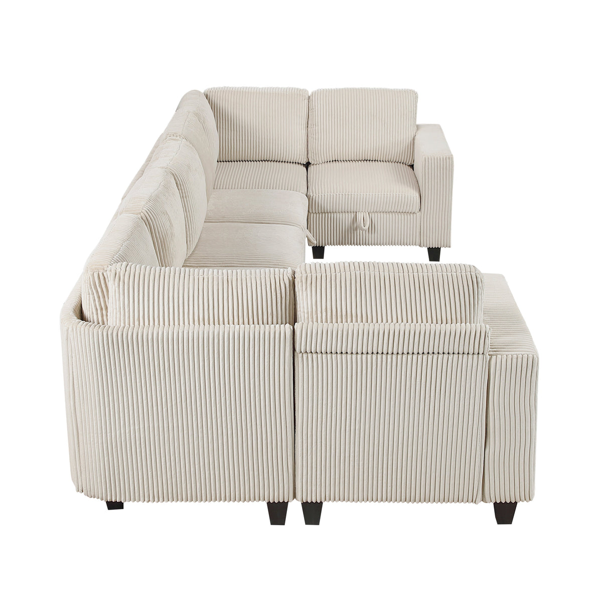 Walterboro Beige Corduroy 8-Piece Sectional with Storage by Homelegance at Eve Furniture