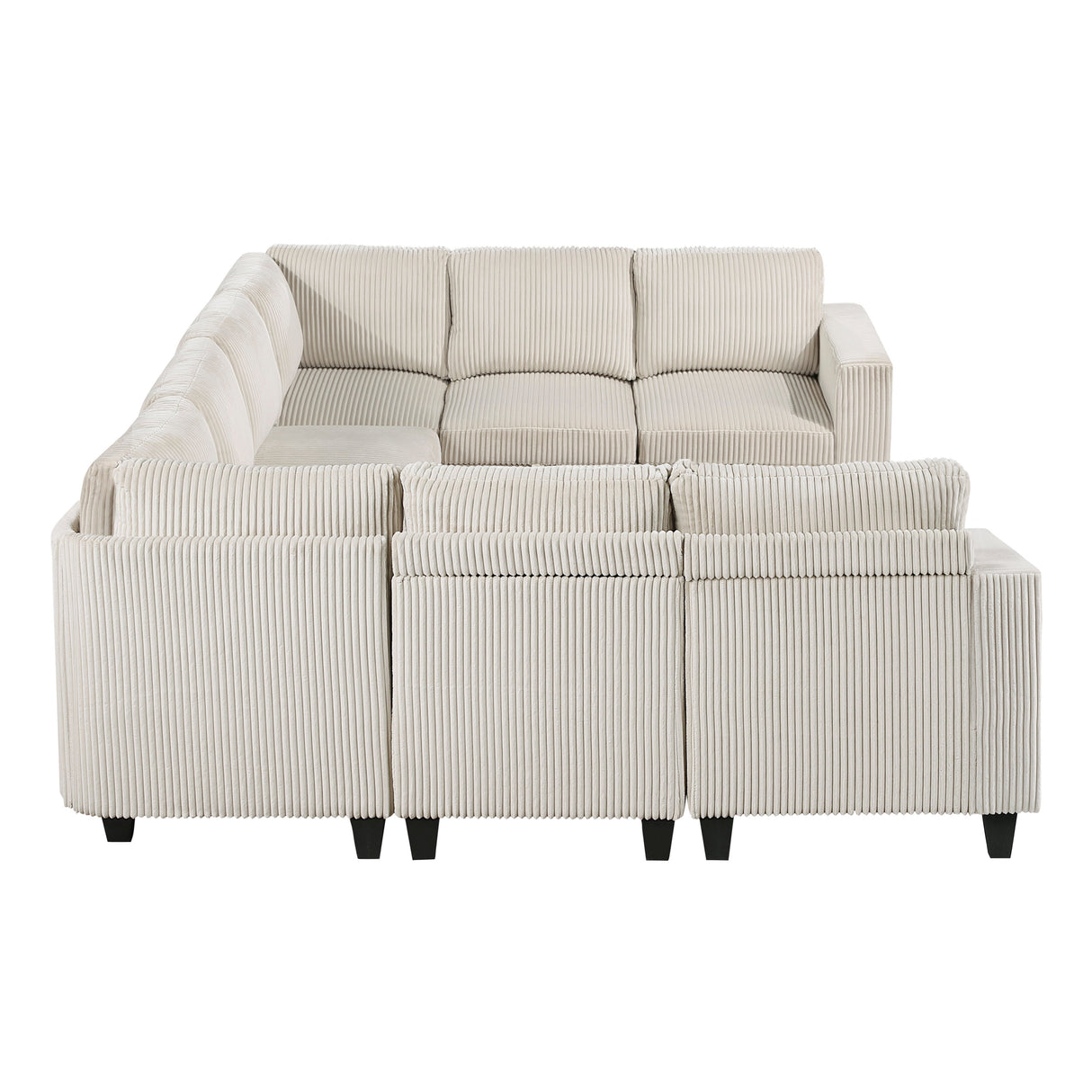 Walterboro Beige Corduroy 8-Piece Sectional with Storage by Homelegance at Eve Furniture