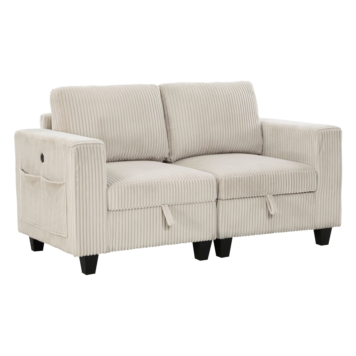Walterboro Beige Corduroy Loveseat by Homelegance at Eve Furniture